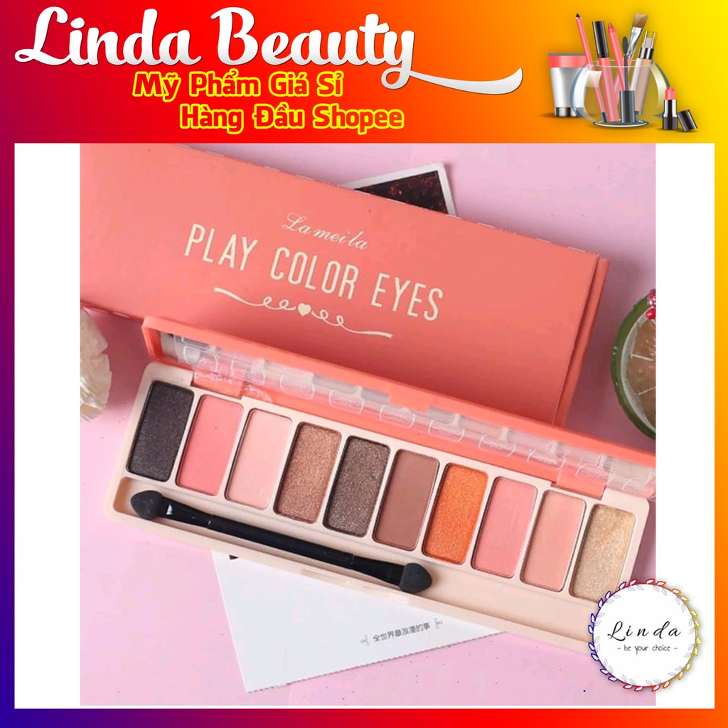 Bảng phấn mắt màu nhũ/nhung mờ 10 màu Play Color Eyes của Lameila Hàng Nội Địa Trung