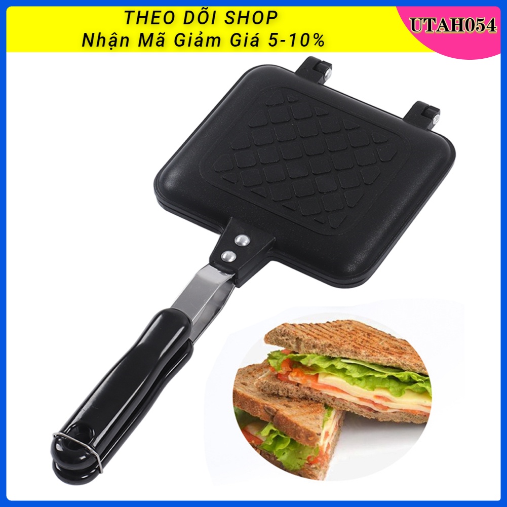 Chảo kẹp nướng bánh mì sandwich đa năng tiện dụng hai mặt phẳng không dính