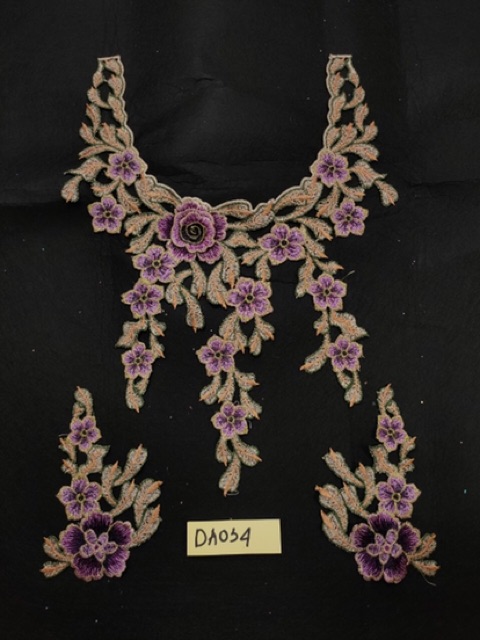 Bộ cổ và tay thêu mã DA034