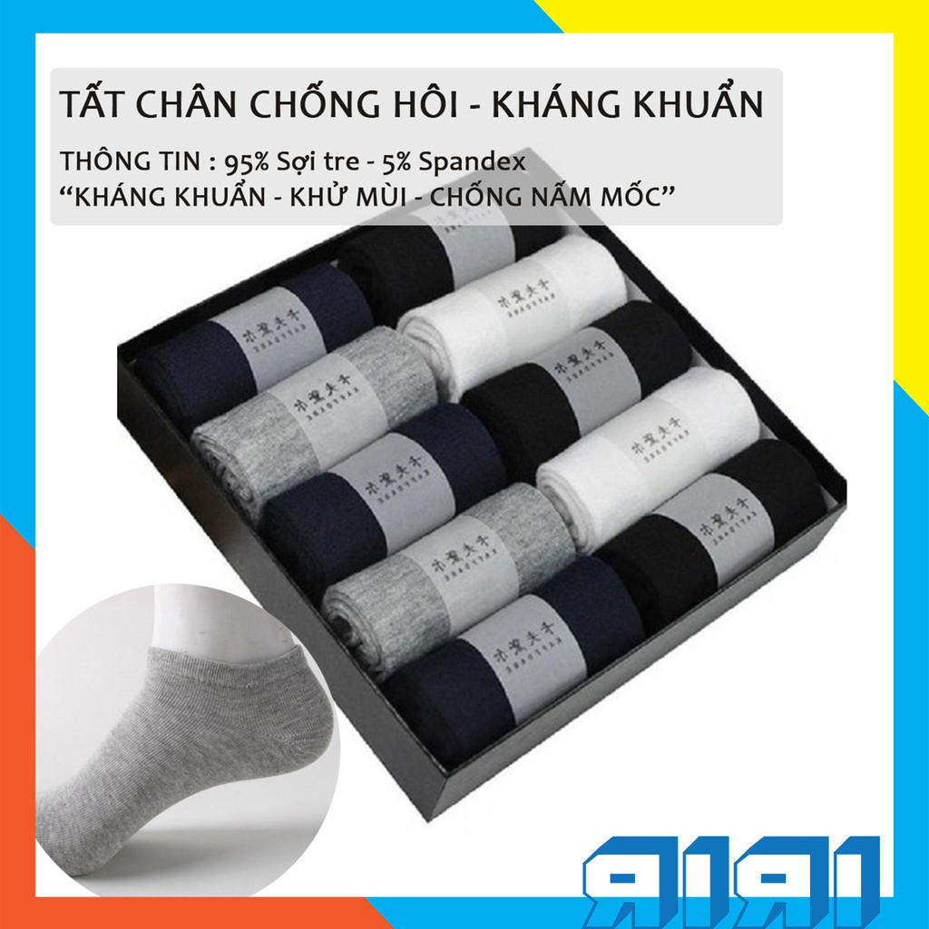 Tất nam hộp 10 đôi Keardaifu, tất nam hộp 10 đôi cổ ngắn