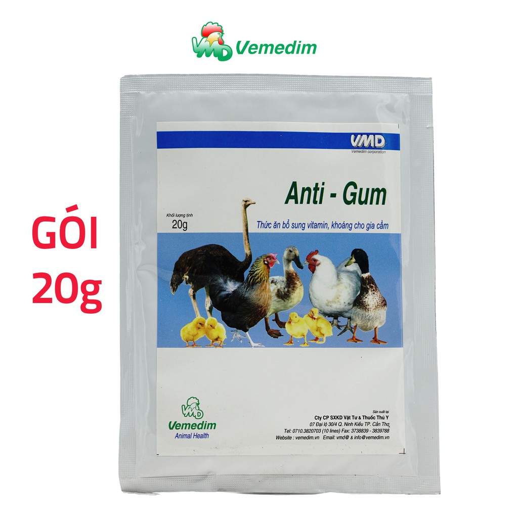 Vimedim Anti – Gum Thức ăn bổ sung vitamin, khoáng cho gia cầm (gói 20g)