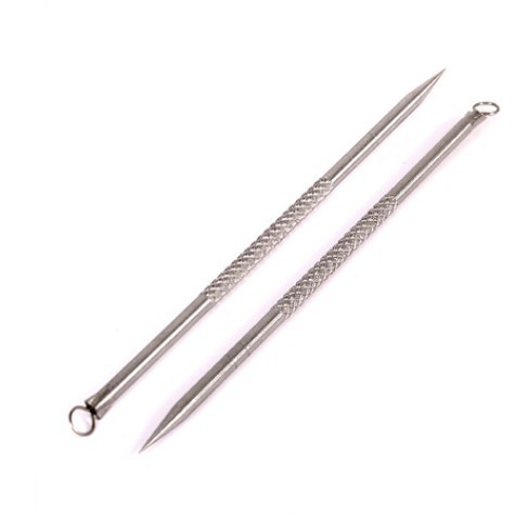 Cây nặn mụn 2 đầu que nặn mụn cao cấp inox (có bao đi kèm)