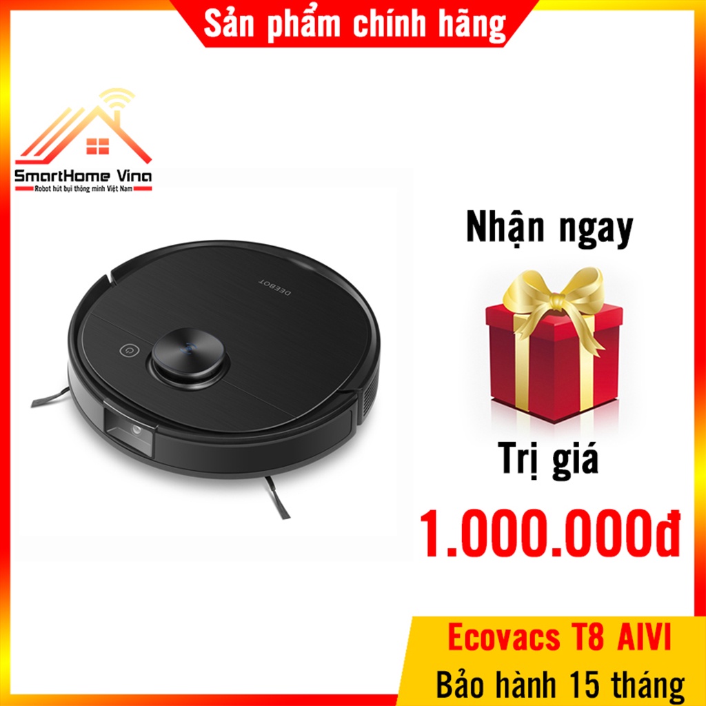 Robot hút bụi lau nhà Ecovacs Deeboot T8 AIVI - New 100% - HÀNG CHÍNH HÃNG ECOVACS. Nhận ngay quà tặng 1 triệu VNĐ.