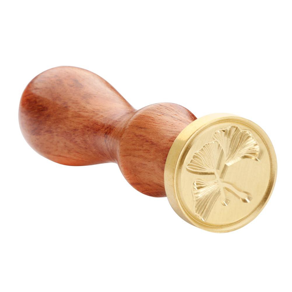 Con Dấu Cán Gỗ Họa Tiết Hoa Phong Cách Retro