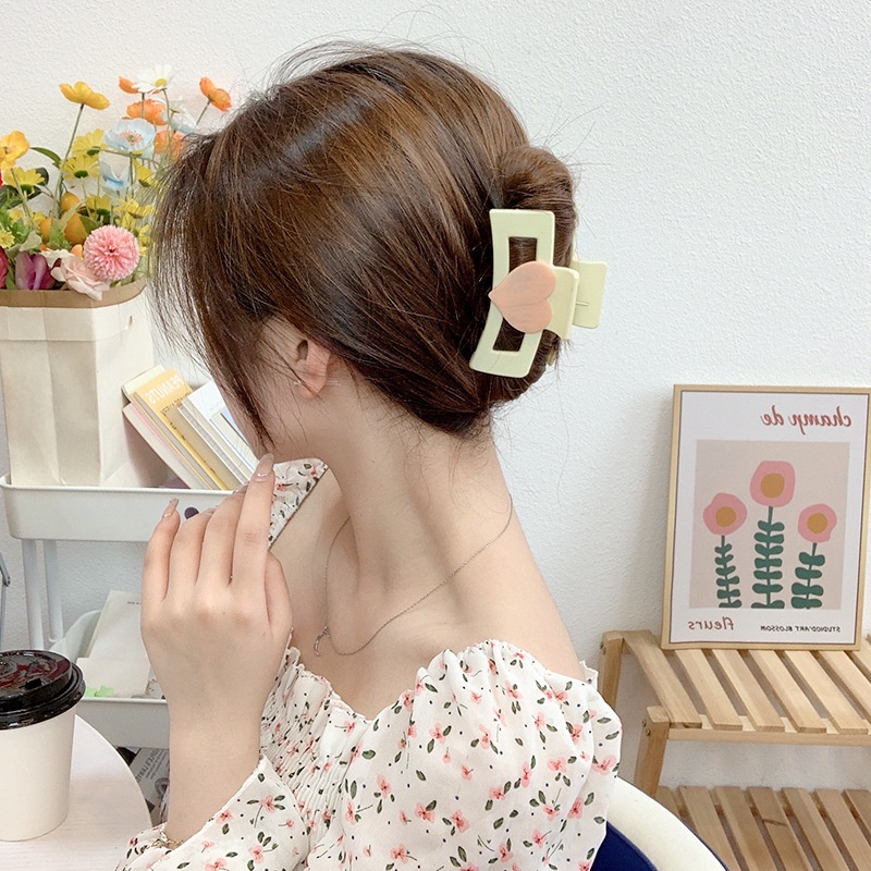 Kẹp Tóc Càng Cua Hình Cá Mập Cỡ Lớn Màu Hồng Dễ Thương Cho Bạn Gái