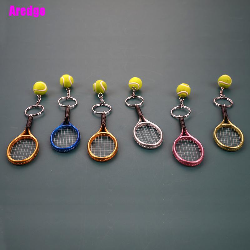 Móc khóa mặt dây mô phỏng hình vợt tennis mini dễ thương