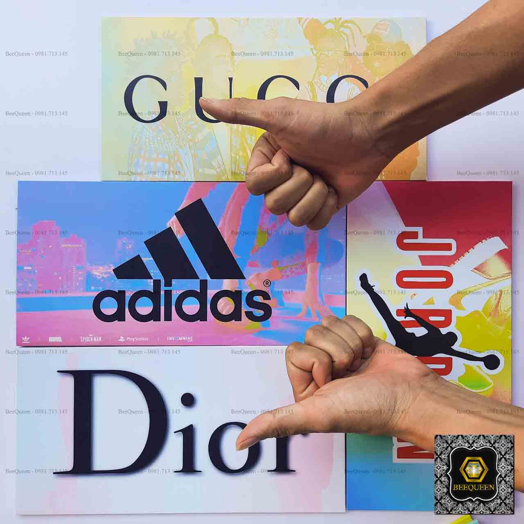 Bảng Tranh Trang Trí Các Thương Hiệu Nổi Tiếng Cho Cửa Hàng Thời Trang - Giày Dép - Quần Áo | Size 15x30cm