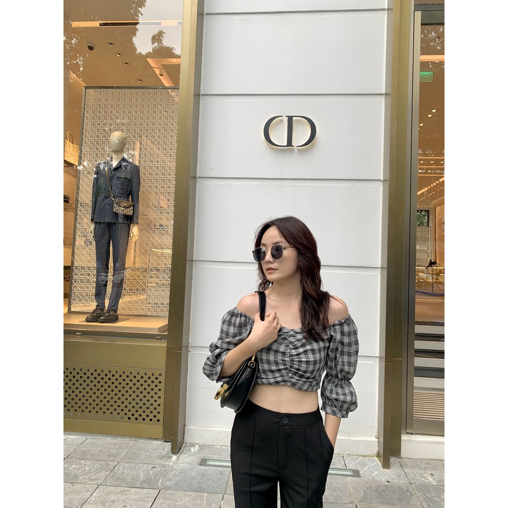 Áo trễ vai croptop _MONOTALK T20010TK