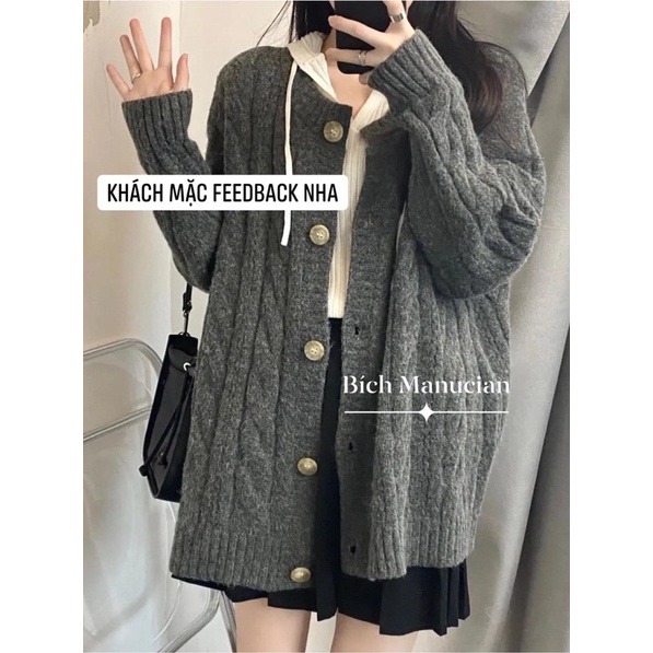 Áo khoác len màu xám tro xinh xắn