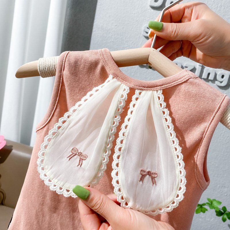 Bộ Áo Sát Nách Phối Chân Váy Ngắn Thời Trang Mùa Hè 2022 Mới Cho Bé Gái