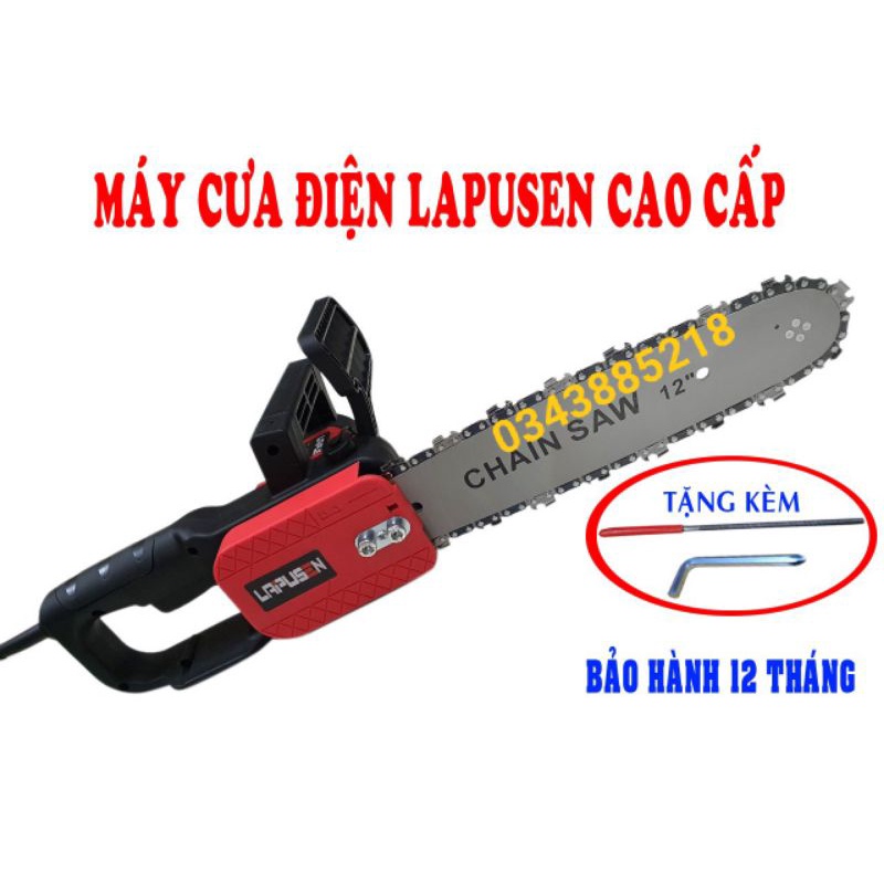 Máy cưa xích điện cầm tay lomvum tra dầu tự động lam 30cm