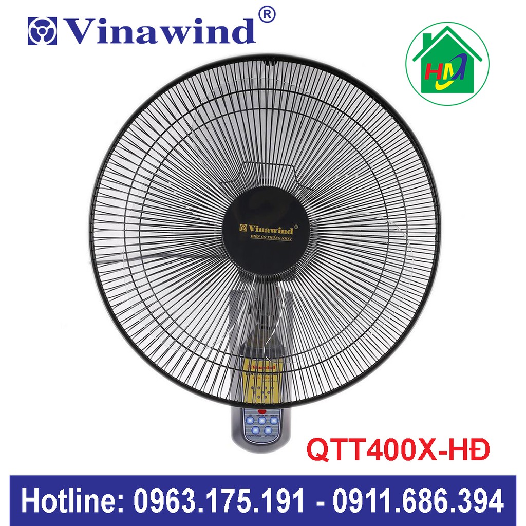 Quạt Treo Tường Điều Khiển Từ Xa Vinawind QTT400X-HĐ