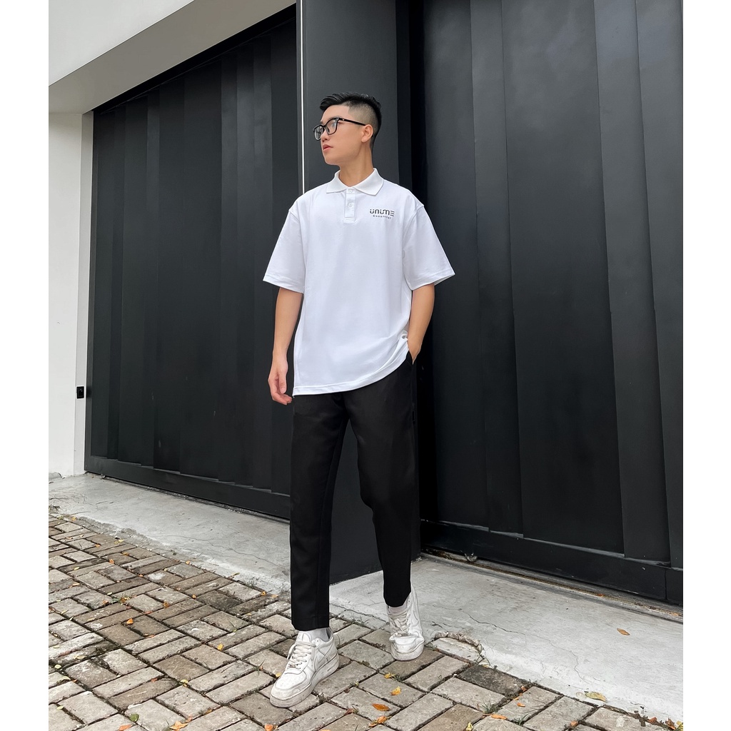 Áo Polo Basic Nam/Nữ vải cá sấu 100% cotton thoáng mát - Trắng