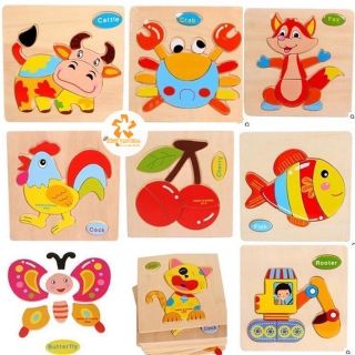 GHÉP HÌNH 3D BẰNG GỖ CHO BÉ