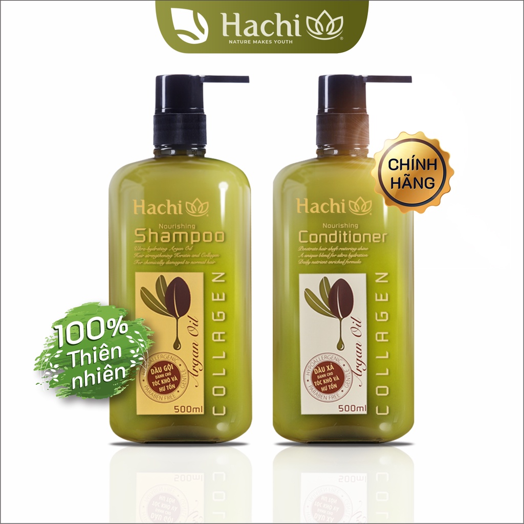 [Mã SKAMLTSM9 giảm 10% đơn 99K] Combo dầu gội xả ARGAN - dành cho tóc hư tổn - HACHI VIETNAM ®