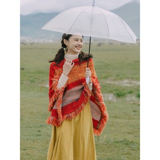 (sẵn) ÁO CHOÀNG LEN BOHO | ÁO LEN BOHO TÔNG MÀU CAM