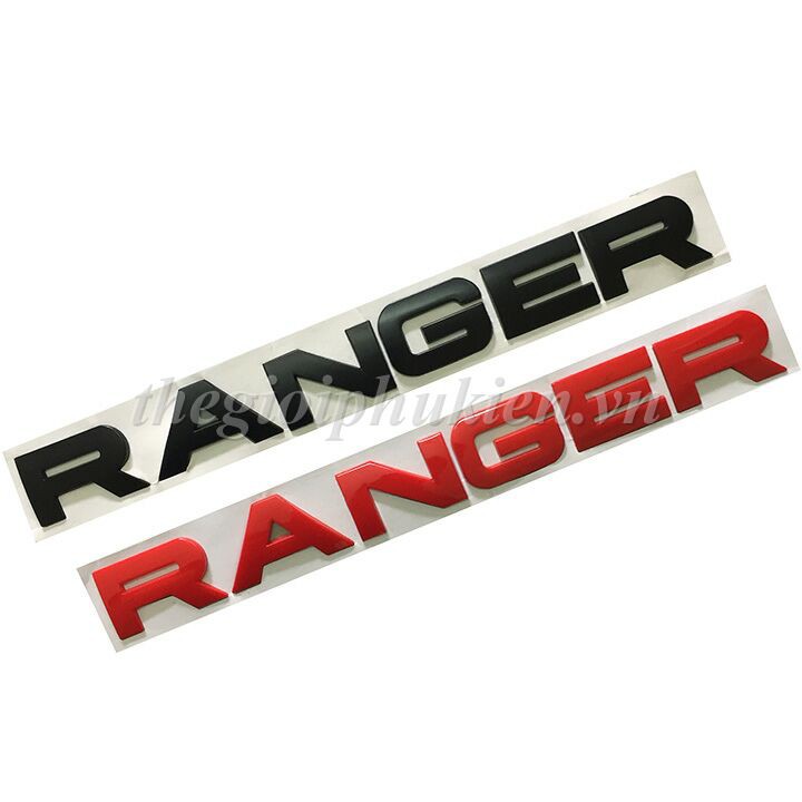 Tem chữ nổi RANGER dán trang trí nắp Capo theo xe  Ford Ranger