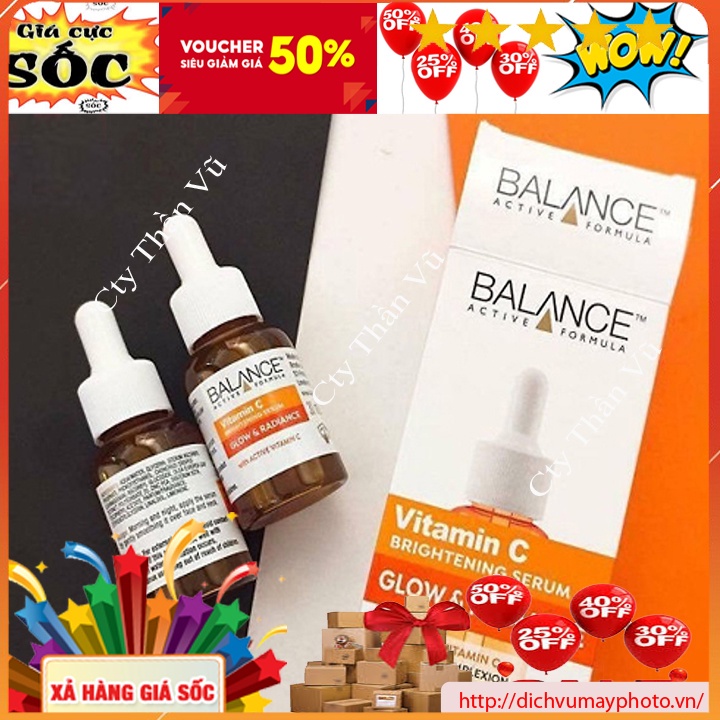 Tinh Chất Sáng Da, Mờ Thâm Nám, Tàn Nhang Serum Vitamin C Balance Brightening Glow &amp; Radiance Active Formula 30ml