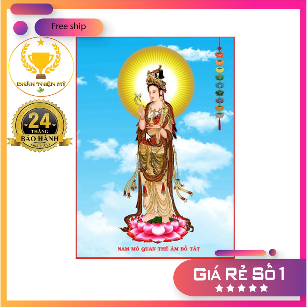 Tranh Điện Phật Bà Quán Thế Âm Bồ Tát Đứng PL2