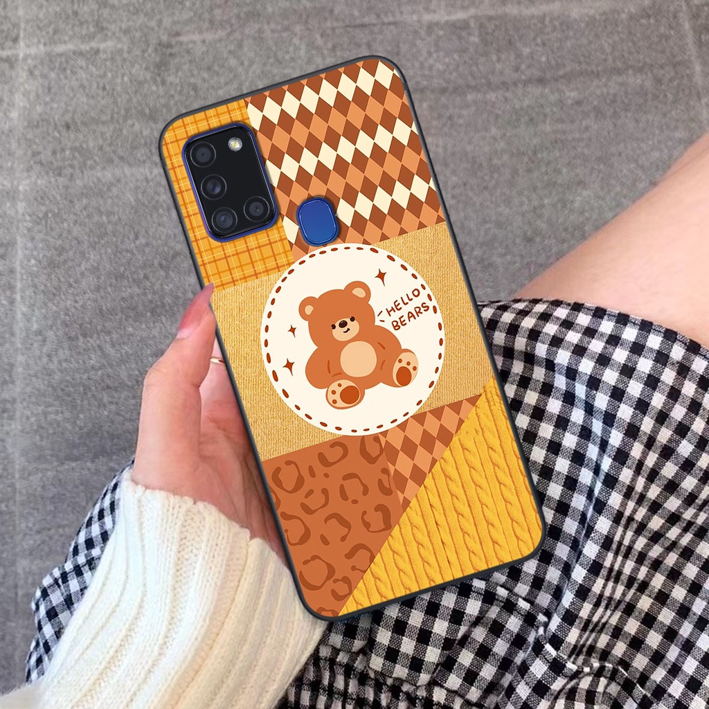 Ốp lưng Samsung A21S happy day, gấu bear dễ thương - BỀN - ĐẸP -BAO GIÁ TOÀN THỊ TRƯỜNG