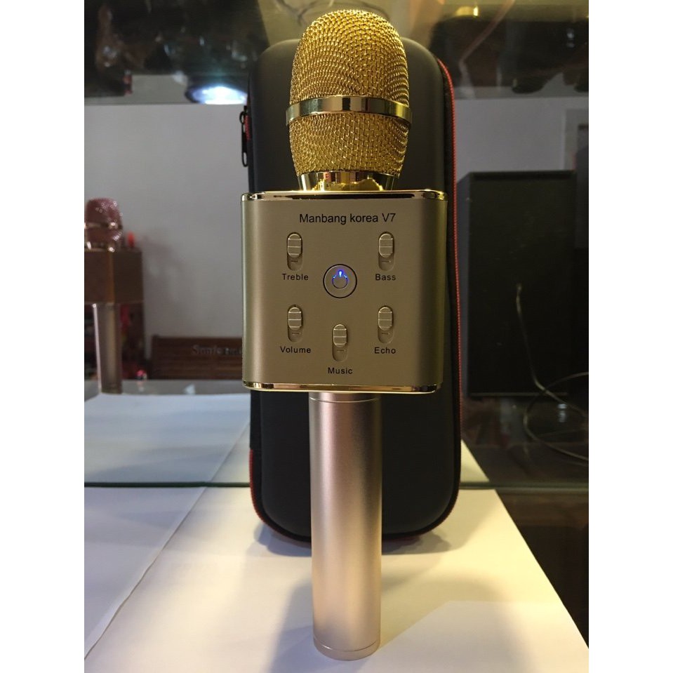 Loa mic Bluetooth V7, kết nối bluetooth với điện loại, mic liền loa, hàng cao cấp