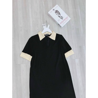 Đầm midi cổ bẻ phối màu (chất đẹp)