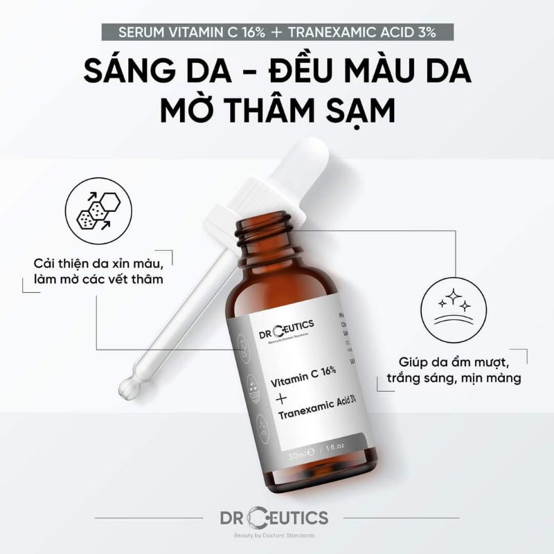 Serum Vitamin C 16% Drceutics và Basic vitamin C 12% Drceutics ngừa lão hóa sáng da mờ thâm