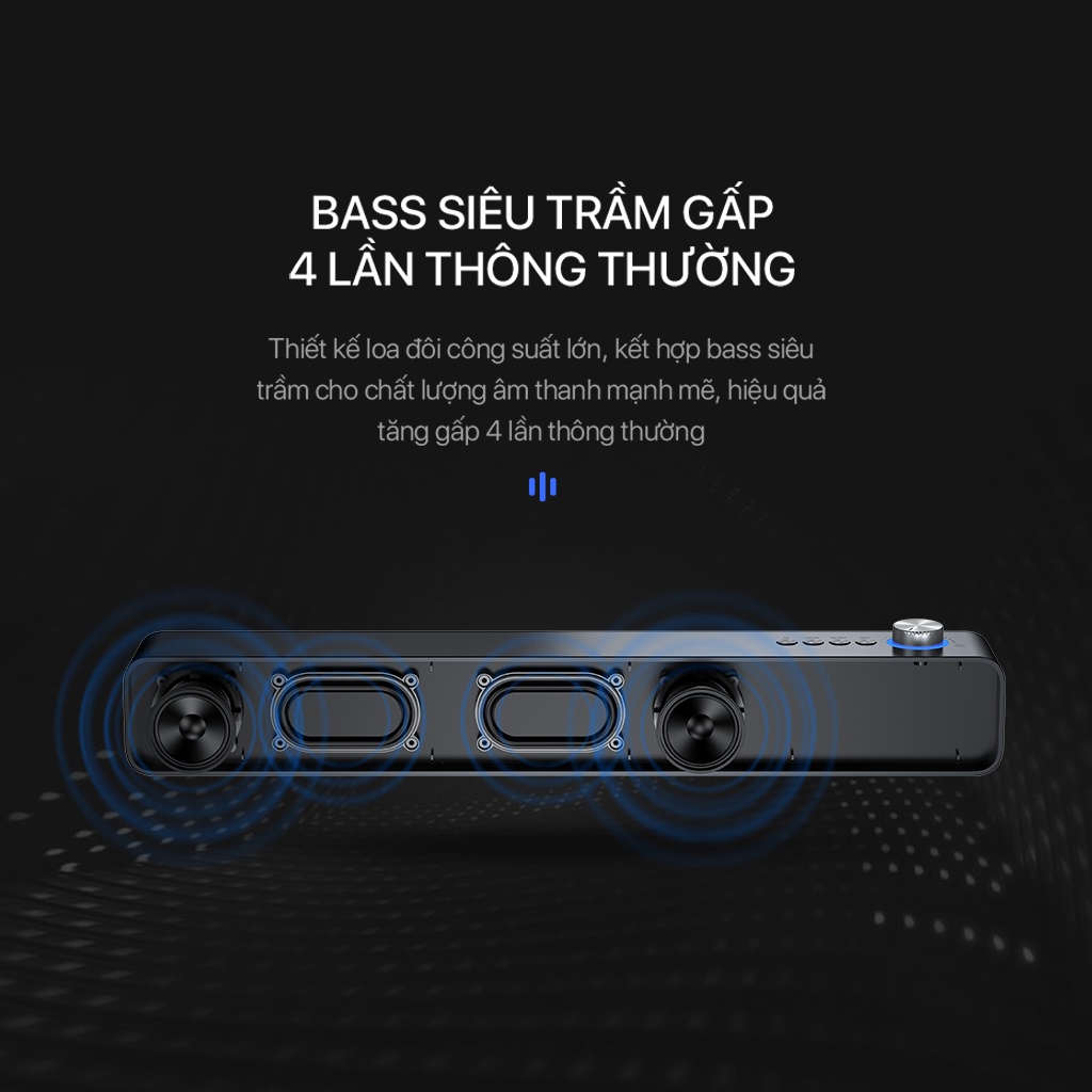 Loa Bluetooth Máy Tính Để Bàn ROBOT RB480 Công Suất Lớn 10W Bass Siêu Trầm Hỗ Trợ Kết Nối Thẻ Nhớ TF USB AUX