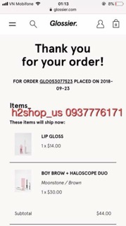 [ Bill Mỹ] gom order bộ trang điểm Glossier boy brow + haloscope