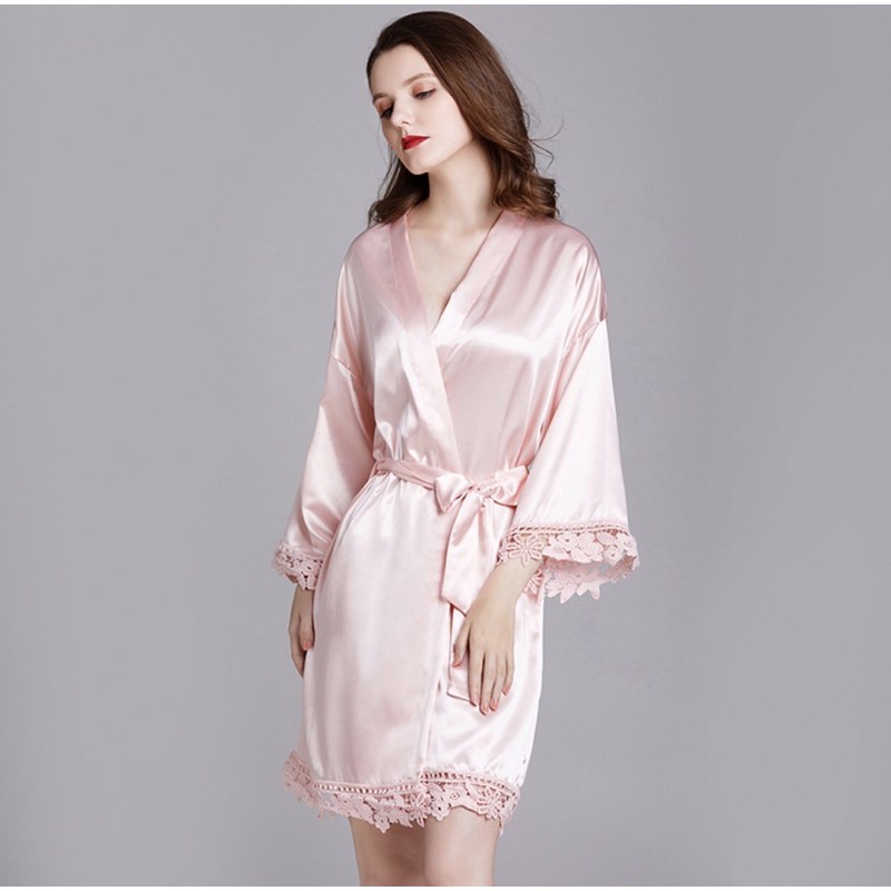 Áo Choàng Ngủ Lụa Quyến Rũ