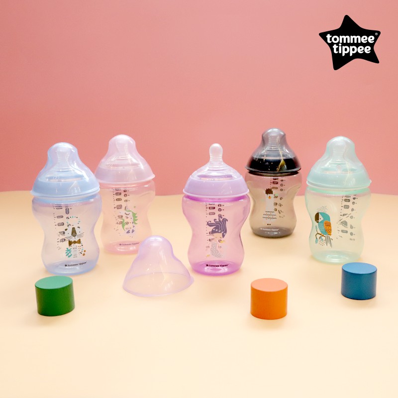 Bình sữa ty siêu mềm tự nhiên Tommee Tippee Closer to Nature 260ml, núm ty đi kèm 3-6 tháng – Xanh dương