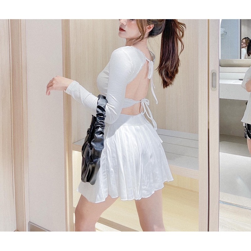 set bộ áo tennis dây lưng và chân váy xoè 2808 sz S