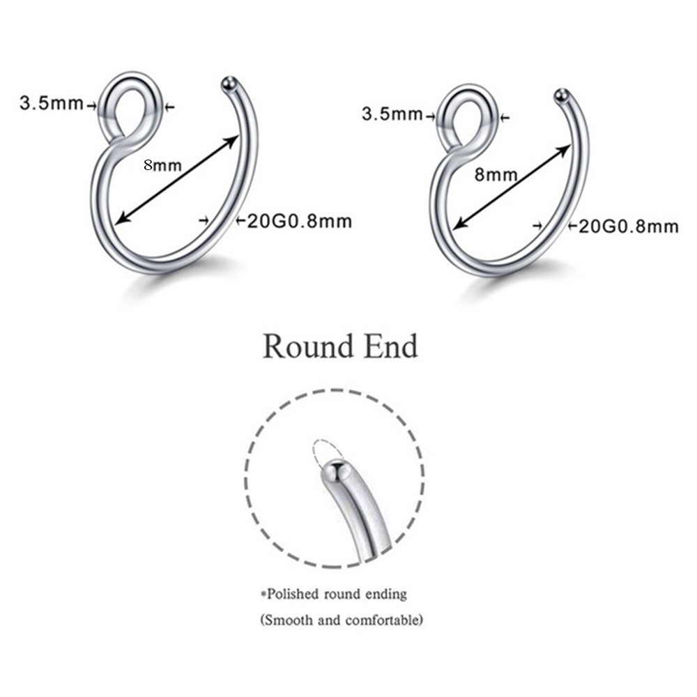 Bộ 5 Khuyên Mũi Giả 6 Màu Đơn Giản Cho Nam Và Nữ