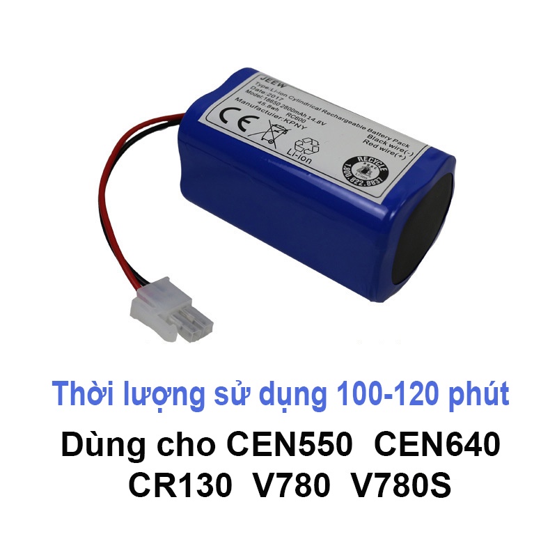 Pin robot hút bụi Ecovacs CEN550 CEN 552 CEN640 CEN540 CEN546 CR130 CR131 V780 V780S 2800mAh