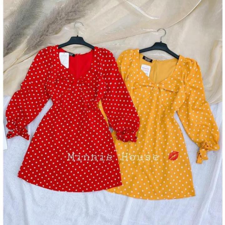 Váy Nữ Dáng Xòe Chấm Bi 2 Lớp Hàng Quảng Châu V235 -Teen 888