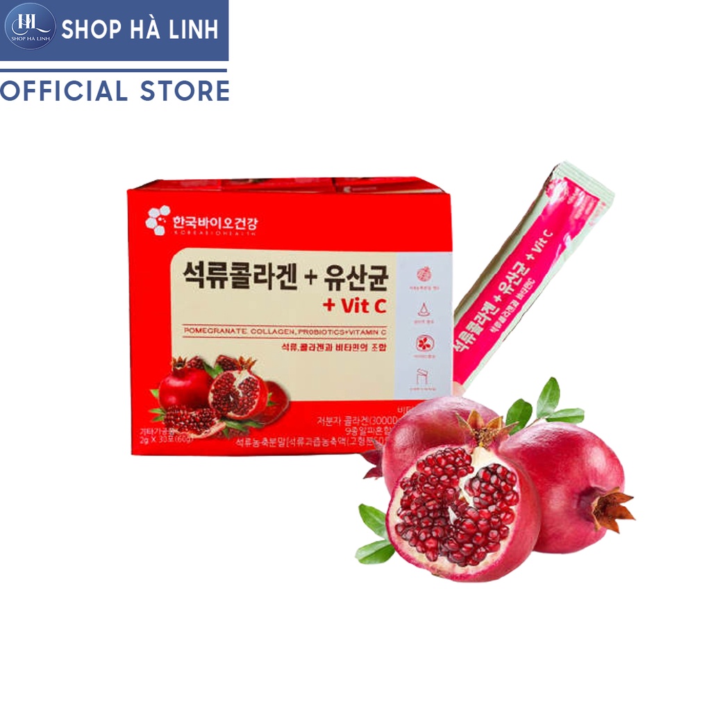 [Mẫu Mới] Collagen Uống Lựu Đỏ Bio Cell Hàn Quốc (Hộp 30 gói)