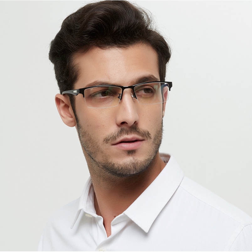 Kính Chống Ánh Sáng Xanh Nửa Gọng Thời Trang Cho Nam