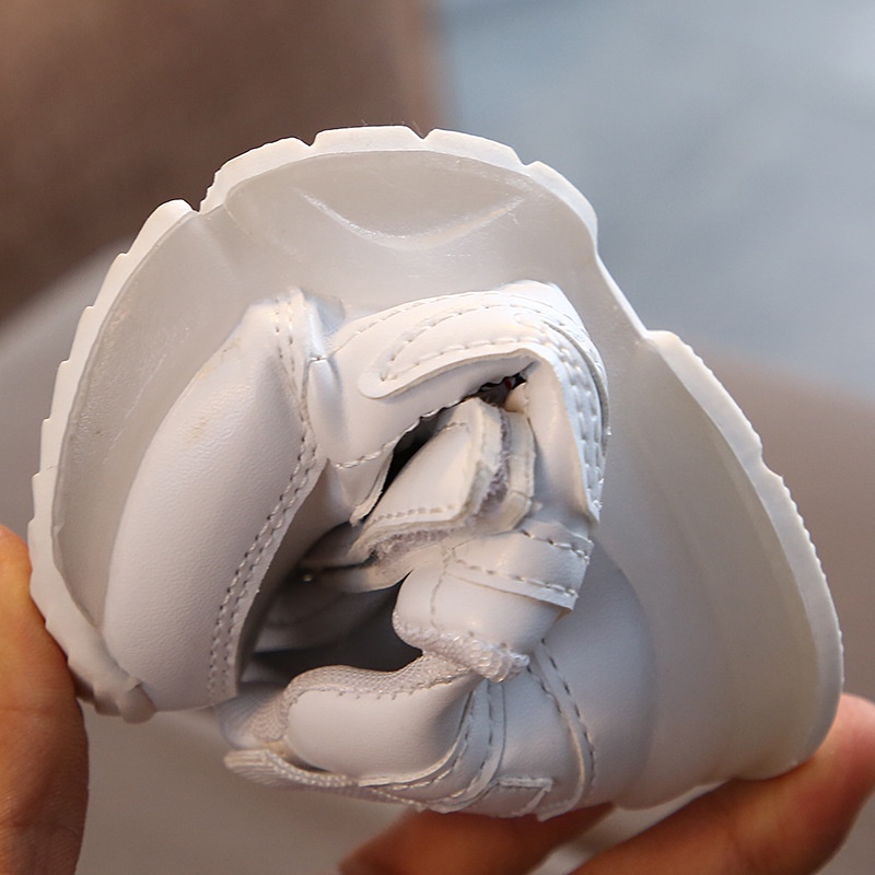 Giày Thể Thao Da Có Đèn Led Phát Sáng Thoáng Khí Chống Trượt/Thấm Nước Cho Bé