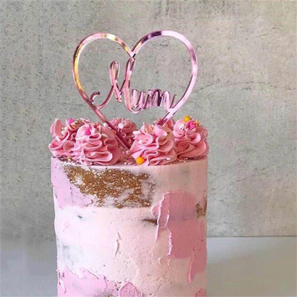 Btlimer Bánh Topper Acrylic Hoa Hồng Hồng Hồng|Phụ Kiện Trang Trí Bánh Kem Xinh Xắn Đáng Yêu