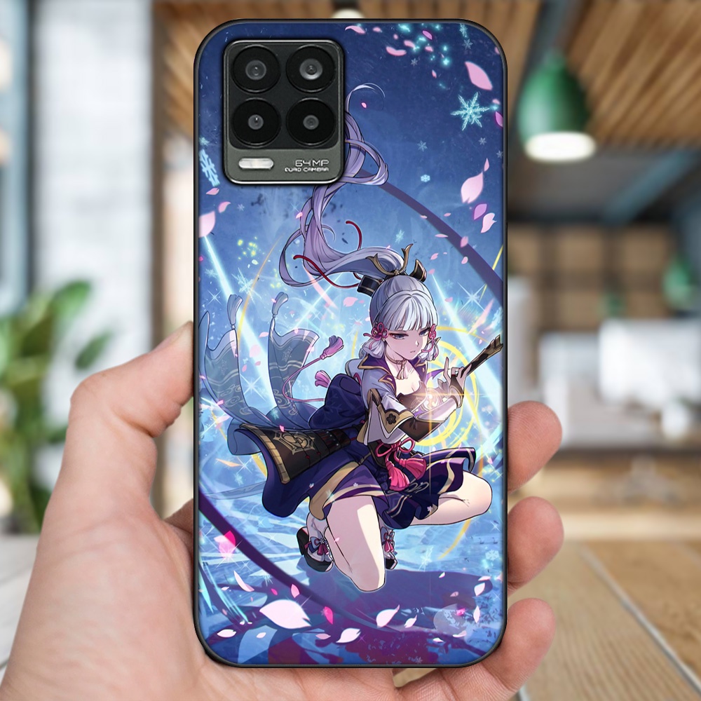 Ốp lưng Realme 8, 8 Pro viền đen in hình Ayaka Genshin Impact