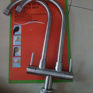 Vòi rửa chén lạnh đôi inox 304 không vệt ố
