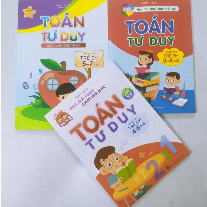 Sách - Toán tư duy - combo 3 cuốn cho bé 3-4 tuổi, 4-6 tuổi -5-7 tuổi tập viết