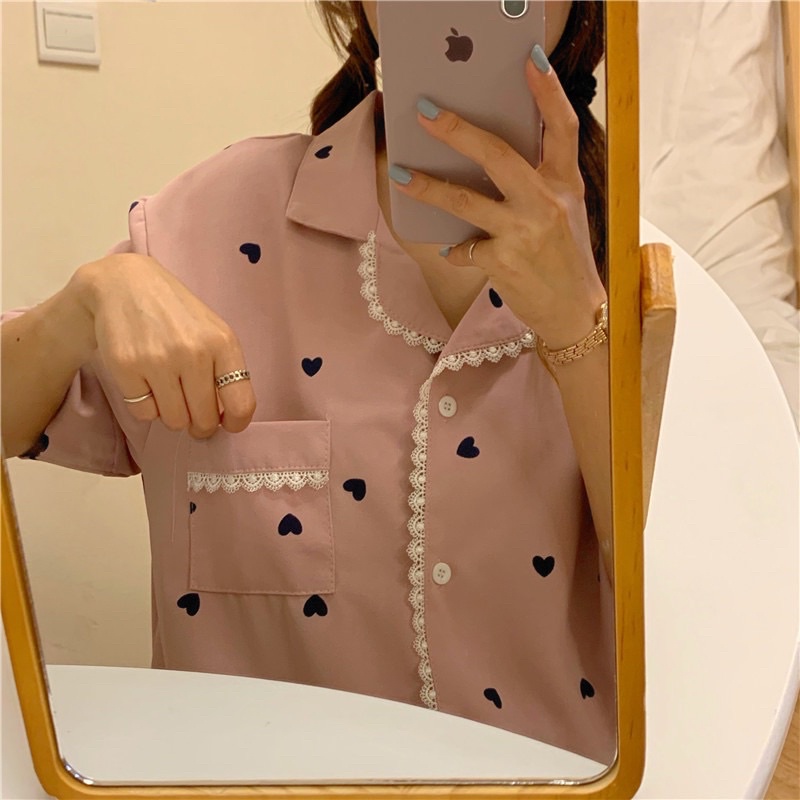 Bộ ngủ pijama nữ trái tim các loại xinh yêu | BigBuy360 - bigbuy360.vn