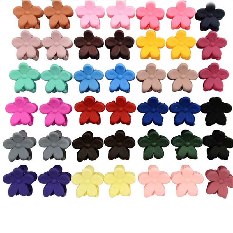 Set 50 kẹp tóc nhựa mini hình hoa dễ thương cho bé gái