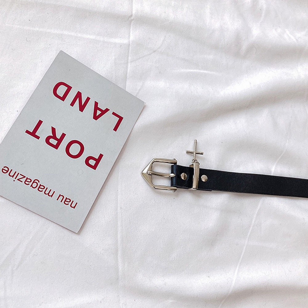 Thắt Lưng Da PU Khóa Chữ Thập Đơn Giản Thời Trang 2023 Cho Nữ