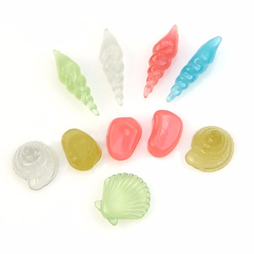 Bộ 10 Vỏ Ốc Dạ Quang Phát Sáng Trang Trí Bể Cá Siêu Xinh