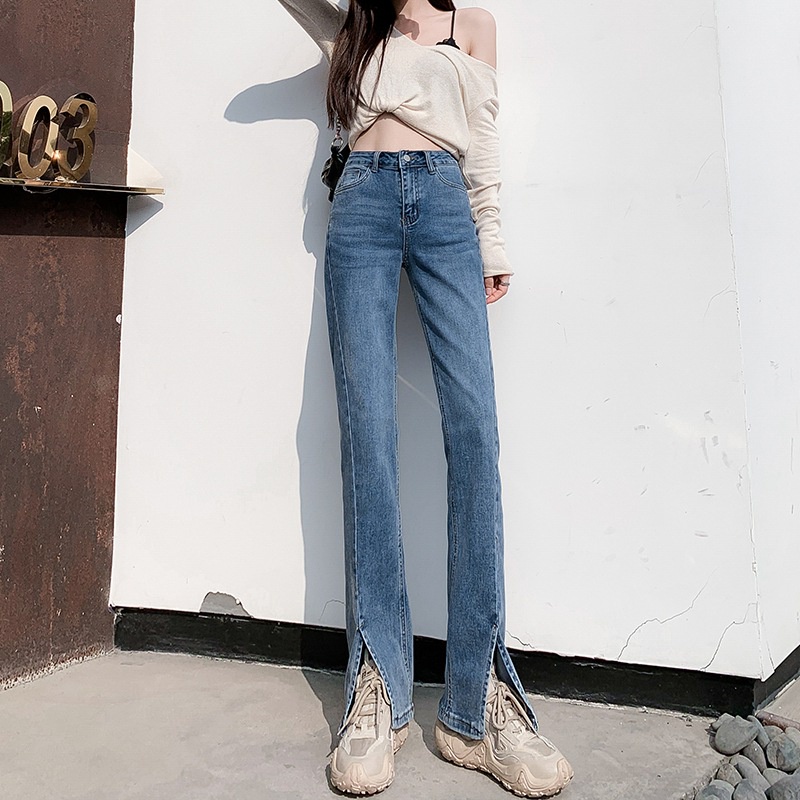Quần Jeans Nữ Lưng Cao Ống Loe Plus Size Thời Trang