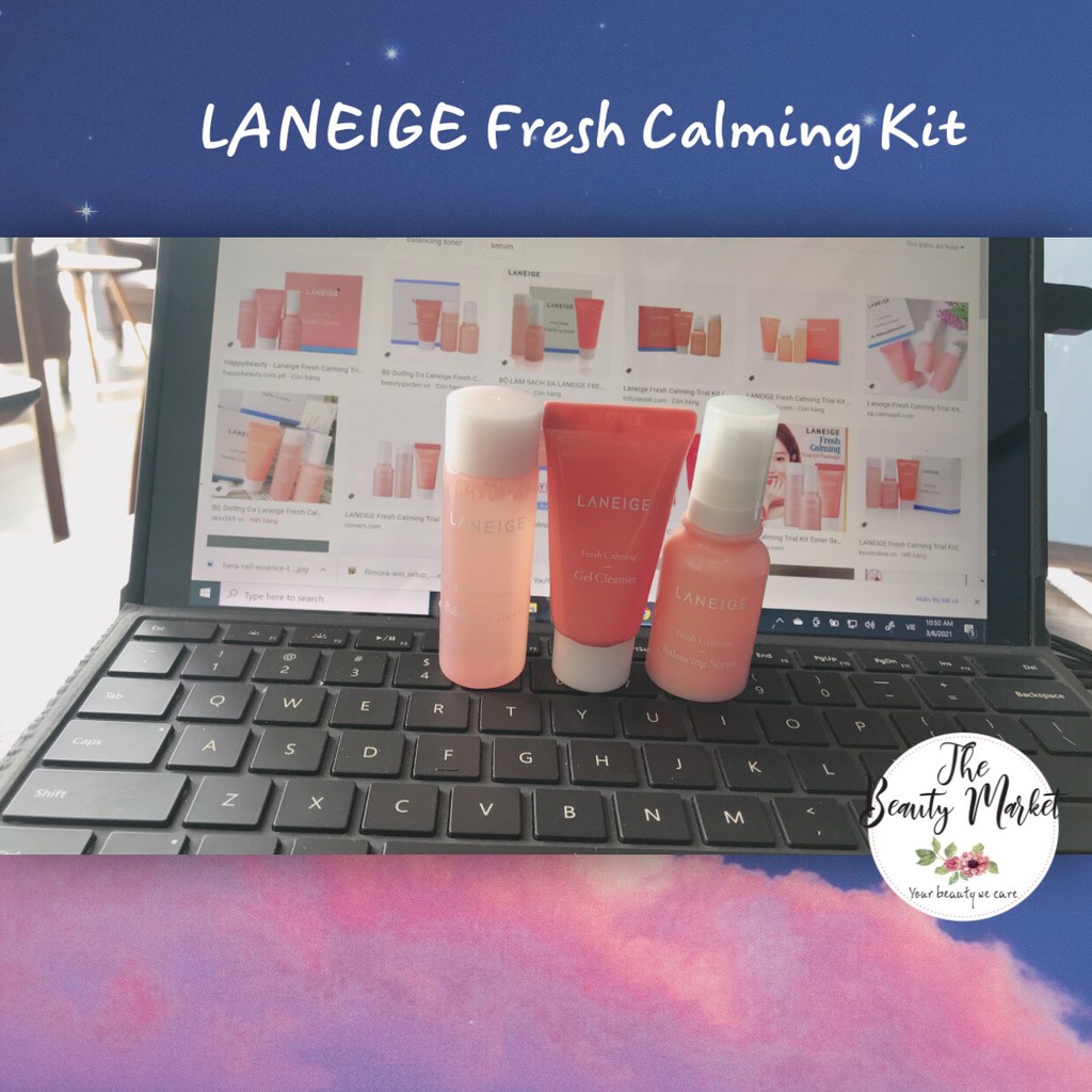 Set Dưỡng Da 3 món Laneige Fresh Calming Trial Kit