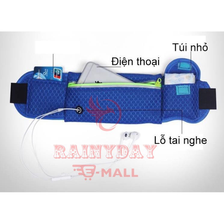 Túi đeo hông chạy bộ đai ngang bụng đựng đồ điện thoại bình nước cho nam nữ tập thể thao chống nước