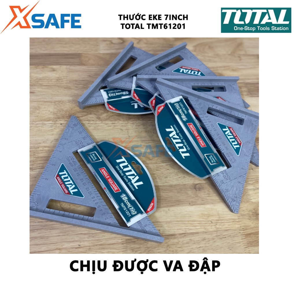 Thước ê ke 7 inch TOTAL TMT61201 Thước đo kích thước 7in*7in, chất liệu ABS, trọng lượng thước nhẹ chịu tác động cao